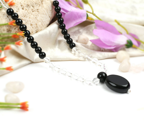 Black Agate and Sphatik Mala