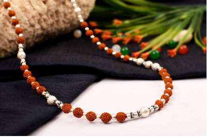 Pearl and Rudraksha Mala Design 2