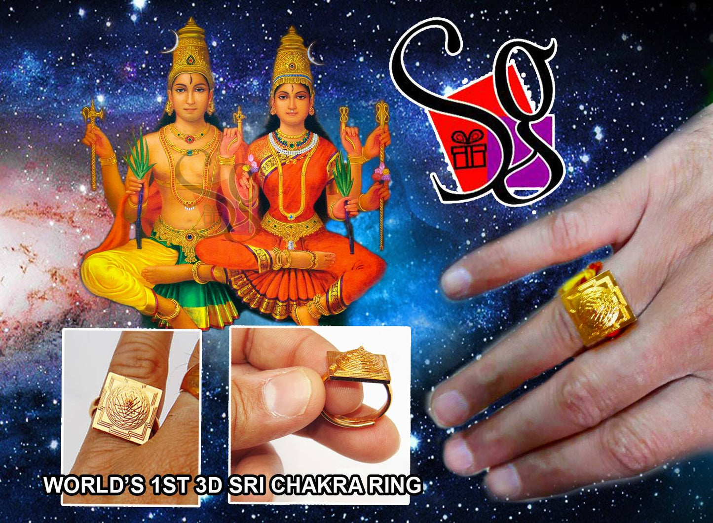 SRI CHAKRA RING Gold Plated